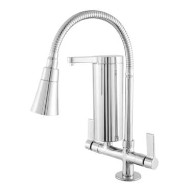 Imagem de Torneira Cozinha Bancada Com Filtro Slim Flexível Gourmet Cromada Dupla Função Metal Abs