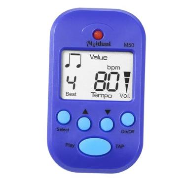 Imagem de Colaxi Mini metrônomo digital eletrônico, leve, fácil de usar, clipe na para tambor, violino, saxofone, flauta, piano, Azul