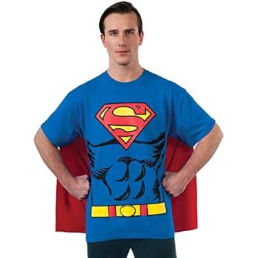 Imagem de Rubie's Costume Co Camiseta masculina Dc Comics Superman com capa, Azul, G