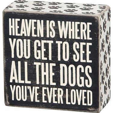 Imagem de Primitives by Kathy Placa quadrada 22223 com estampa de pata, 10 x 10 cm, All the Dogs