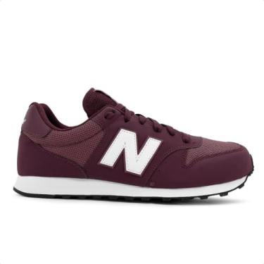 Imagem de Tênis New Balance 500 V2 Masculino (39, Vinho/Branco) Tamanho 39