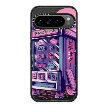 Imagem de CASETiFY Capa Impact para Google Pixel 9 Pro XL - Máquina de venda automática retrô - Preto transparente
