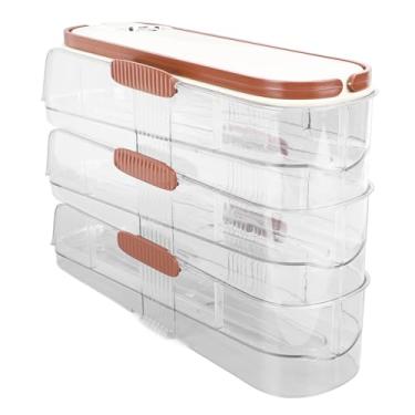 Imagem de Caixa de Armazenamento de Ovos, Bandeja Transparente para Ovos Com Alça para Geladeira, Cozinha, Sala de Jantar, Material de Qualidade Alimentar (Linha única)