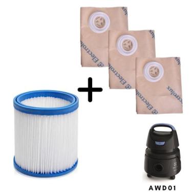 Imagem de KIT Saco e Filtro Aspirador de pó Electrolux AWD01 Original