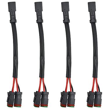 Imagem de WMYCONGCONG 4 peças em forma de Y adaptador divisor de fiação de 2 pinos chicote elétrico conector plugue para barra de luz LED luz de neblina