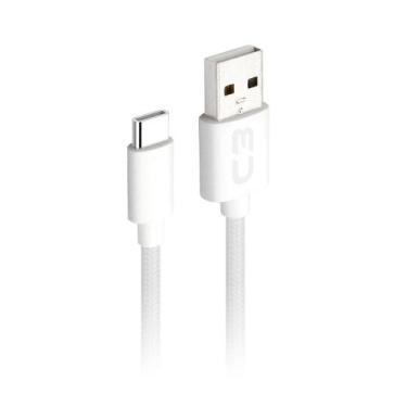 Imagem de Cabo USB C3Tech CB-C11WH Tipo C 1 Metro 2A - Branco