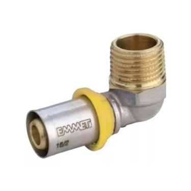 Imagem de Cotovelo Pex Prensar Gás 16mm X 1/2 Polegada  Macho Inmetro - Emmeti