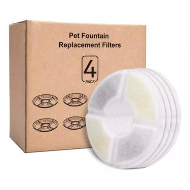 Imagem de Kit 4 Refis de Filtro Bebedouro Purificador Fonte De Água Gato Cão Pet