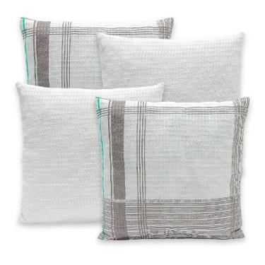 Imagem de Kit 4 Capas Piquet P/ Almofadas 40x40 Com Zíper Lisas e Estampadas - R