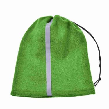 Imagem de Aquecedor de Pescoço de lã, Polaina de Esqui à Prova de Vento, Faixa Reflexiva para Visibilidade, Equipamento de Inverno Versátil para Ciclismo, Caminhada, Esqui, 4 Cores (Verde)