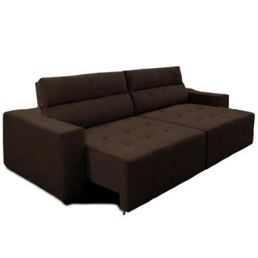 Imagem de Sofá Top Lubeck 3 Lugares 2 m Retrátil e Reclinável Suede Marrom  Sofá