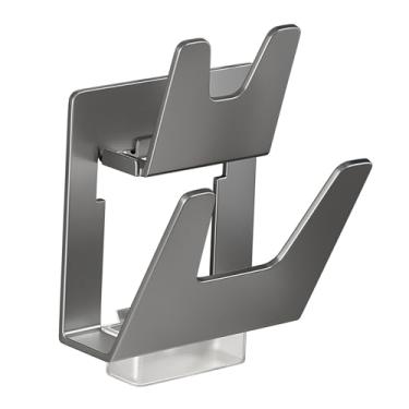 Imagem de Montagem na Parede Pote Tampa Organizador Rack Espaço Eficiente Alumínio Dupla Camada Porta do Armário Cinza