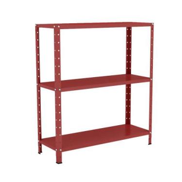 Imagem de Estante Aço 3 Prateleiras Livros Cozinha Quarto EAF007 Vermelho - Elit