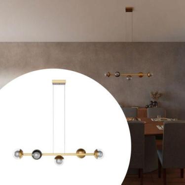 Imagem de Pendente Lustre Luminária de Teto Jabuticaba Com 5 Globos Vidro 10cm -