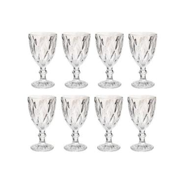 Imagem de Conjunto 8 Taças de vidro Bico de Jaca Diamante Transparente - ECO'S, 