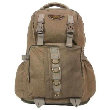 Imagem de Mochila Grande Lona 60 Litros KVN expansiva, Marrom