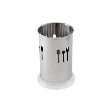 Imagem de Escorredor Porta Talher Inox Com Base Plastica Redondo - Show House