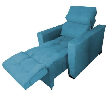 Imagem de Poltrona do Papai Retrátil e Reclinável Madri Turquesa - Beatriz Decor