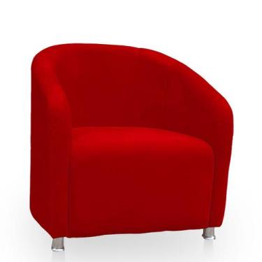 Imagem de Poltrona Redonda Moderna e Confortavel Alicia Suede - BelarStore, Verm