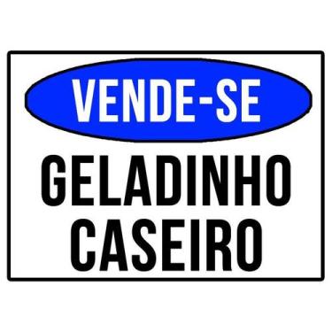 Imagem de Placa de sinalização vende-se geladinho caseiro mdf 20x29 A4 - Mago da