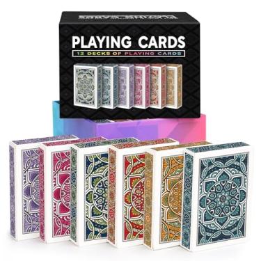 Imagem de Metsyth Playing Cards 12 Pack,Decks of Cards,Poker Cards Set Standard Playing Cards Bulk with 6 Bright Colors,Card Games for Adults Seniors,Suitable for Family Game Night,Camping,Travel,Party Games