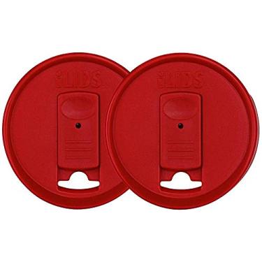 Imagem de iLIDS Tampa de bebida Mason Pote, boca regular, vermelha, pacote com 2