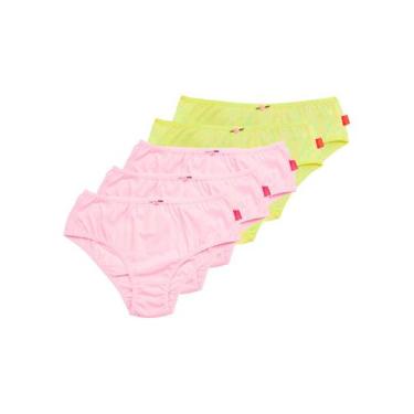 Imagem de Kit com 5 Calcinhas Infantil Sanny 212830, Rosa, 12