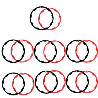 Imagem de Pirhosigma 2 conjuntos de arruela de volante de bicicleta, espaçador, cassete, fone de ouvido, gaxeta, suporte inferior, eixo do volante para bicicleta de estrada MTB, preto + vermelho, 1 mm, 1,5 mm,