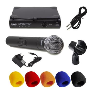 Imagem de Kit Microfone sem Fio TK U120 UHF com Suporte B18A e Espuma Onyx