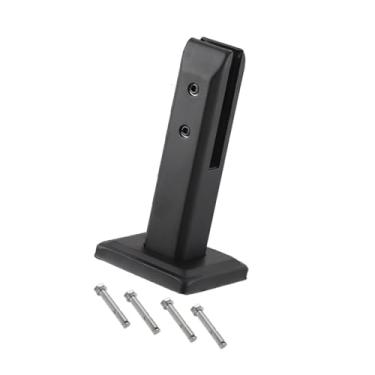 Imagem de Gralara Grampo de vidro com parafusos para cerca de piscina, espigão de corrimão, poste de fixação de desempenho estável, clipe de vidro para poste de, Preto Fosco, Altura 20cm