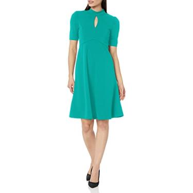 Imagem de London Times Vestido feminino com mangas bufantes polido chique com babados, Parapente, 36