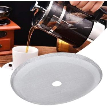 Imagem de 5 peças de filtro de prensa francesa universal de 3 polegadas de aço inoxidável 304 substituição de filtro de prensa francesa útil e profissional acessórios para máquina de café