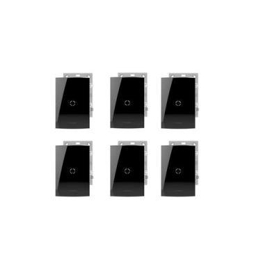 Imagem de KIT 6 Placa 4x2 Cega Black Piano Alumbra Inova Pro Class