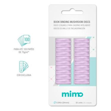 Imagem de Disco Cogumelo para Caderno Inteligente Lilás 24mm Mimo 20 Unidades