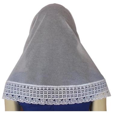 Imagem de Véu Ccb Redondo Renda Guipir Notas Musicais - Portal do Véu, Branco, R