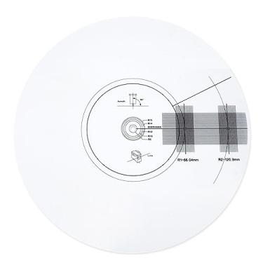 Imagem de sdroceRyaM Tapete transferidor de alinhamento de cartucho fonógrafo para toca-discos de acrílico LP vinil LP placa de calibração para acessórios de toca-discos, branco