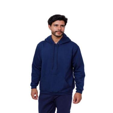 Imagem de Blusa Moletom Canguru Com Capuz Masculino - Azul Marinho - Sunset Conc