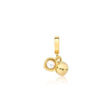 Imagem de Charm Macadâmia Pequena com Pérola e Revestimento Ouro - VL ACCESSOIRE