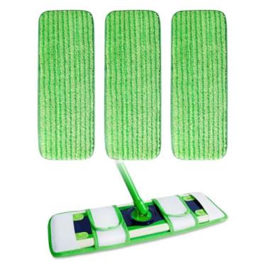 Imagem de MyKEEPOW Refil de almofadas molhadas XL para Swiffer XL panos de limpeza a seco reutilizáveis XL panos de limpeza de esfregão de microfibra para limpeza de piso de madeira (verde pacote com 3)