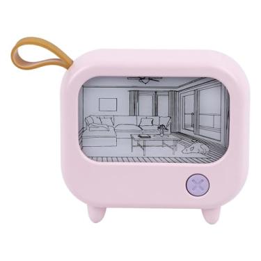 Imagem de Ilumine a Luz Noturna Em Forma de TV - USB Recarregável Com 2 Modos para Decoração de Quarto, Crianças e Amigos (Rosa)