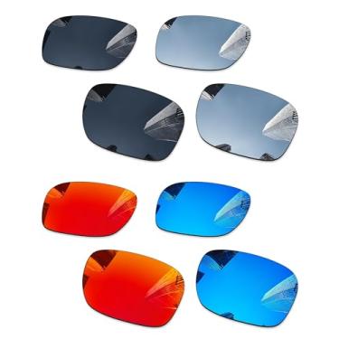 Imagem de Combine8 4 pares de lentes de reposição ploarizadas para óculos de sol Oakley Drop Point OO9367 - preto + titânio prata + azul gelo + vermelho fogo