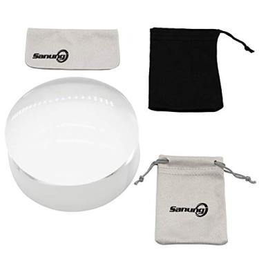 Imagem de Sanung Lupa Dome 8X Alta Definição Redonda Alta Transparente Acrílico Óptico Lupa Auxílio de Leitura Peso de Papel Meia Bola Lente Lupa para Leitura de Livros Mapa Jornais