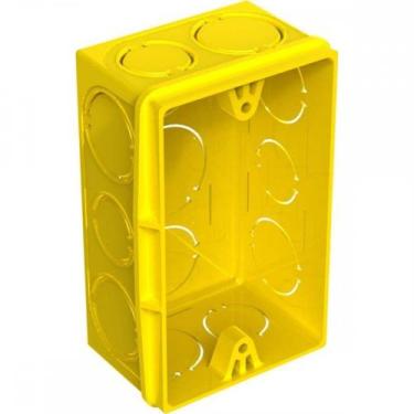 Imagem de Caixinha Luz Plastica 4X2 Tigre Flex Amarela - Kit C/24