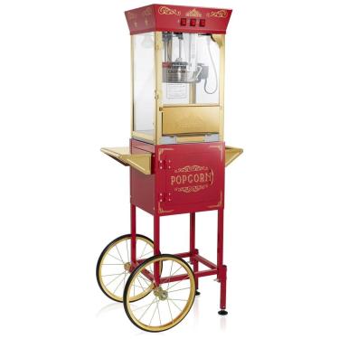 Imagem de Carrinho de Pipoca Retrô com Panela de 280g e Produz até 10,8 kg de Pipoca, 110V 850W, OLDE MIDWAY, Vermelha