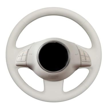 Imagem de MEWANT Capa de volante de carro de couro branco respirável costurado à mão para Fiat 500 2007-2015 / Fiat 500e 2014-2018 / Fiat 500C 2014-2017 Acessórios de volante para Fiat 500