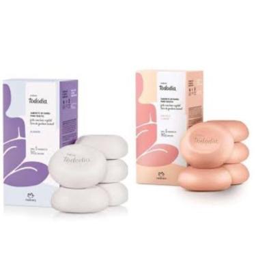 Imagem de Kit 2 Caixas de Sabonete Natura Todo dia 10 Unidades, Algodão/Noz de P