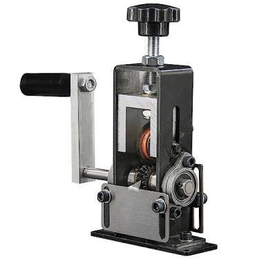 Imagem de Vislone Descascador de fios doméstico portátil com estrutura de ferro, lâminas de aço de alta velocidade, ferramenta manual de descascamento de fios de 1-20 mm com suporte de manivela, uso com