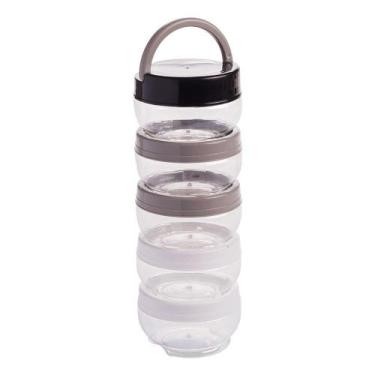Imagem de 5 Potes Organizadores Com Alça Temperos Condimentos 220 ml - Plasútil