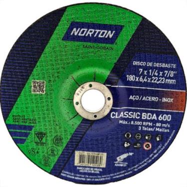 Imagem de Norton Disco Nort.Desb. 7'' X 7/8 - Bda600 - Kit C/10 Pc