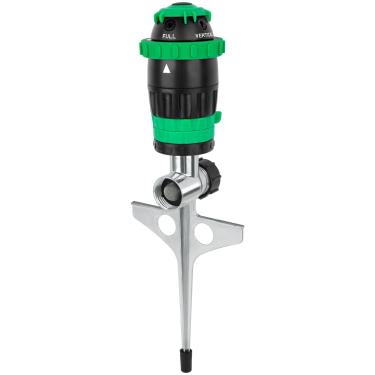 Imagem de RESTMO Aspersor Gear Drive com base de ponta de metal, sistema de irrigação de jardinagem resistente de 5 padrões, granulado multiajustável para plantas de jardim, canteiro de flores e irrigação de